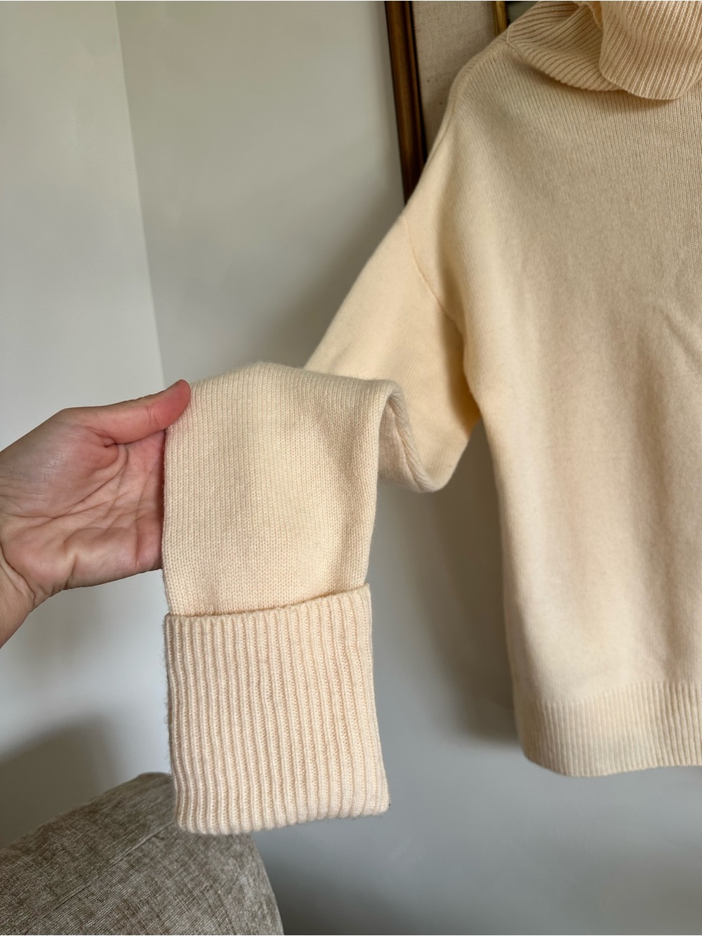 PAIGE Womens Raundi Wool Blend Cut Out Ribbed Trim Turtleneck Sweater sz M - Picture 5 of 11